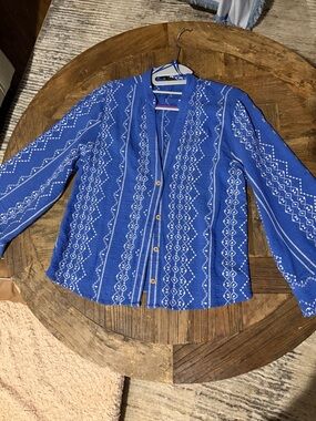 Zara Blue and White blouse, XS